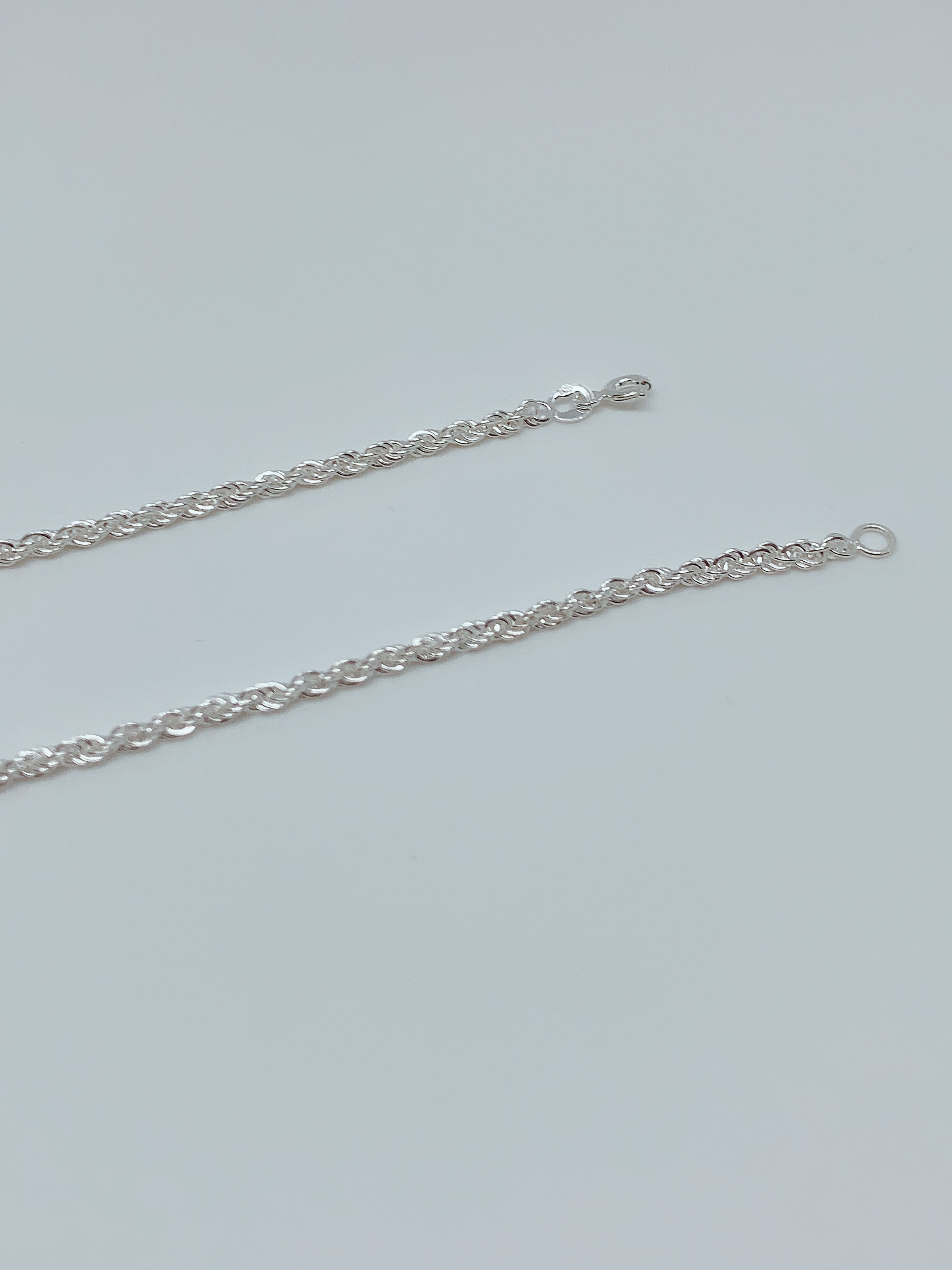 Sterling silver chain with rope design 2.6 mm wide