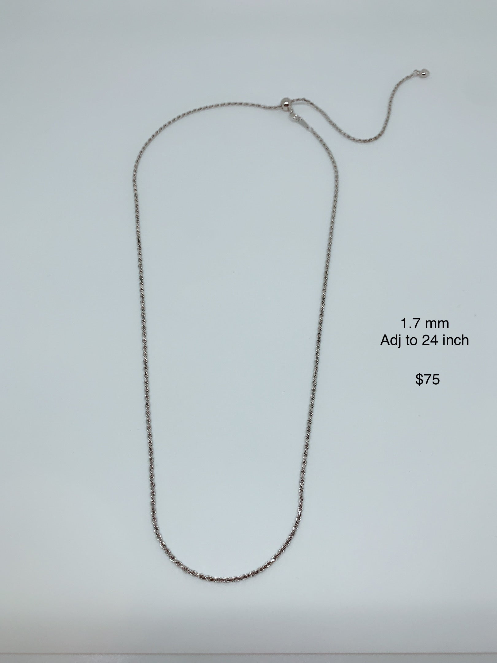 Sterling silver chain with adjustable length