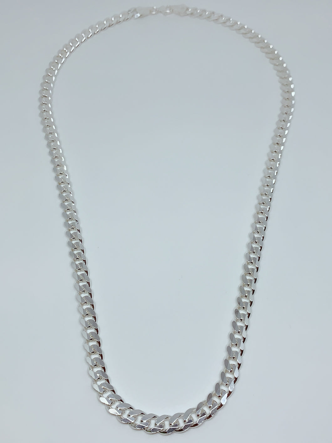 Cuban design sterling silver chain