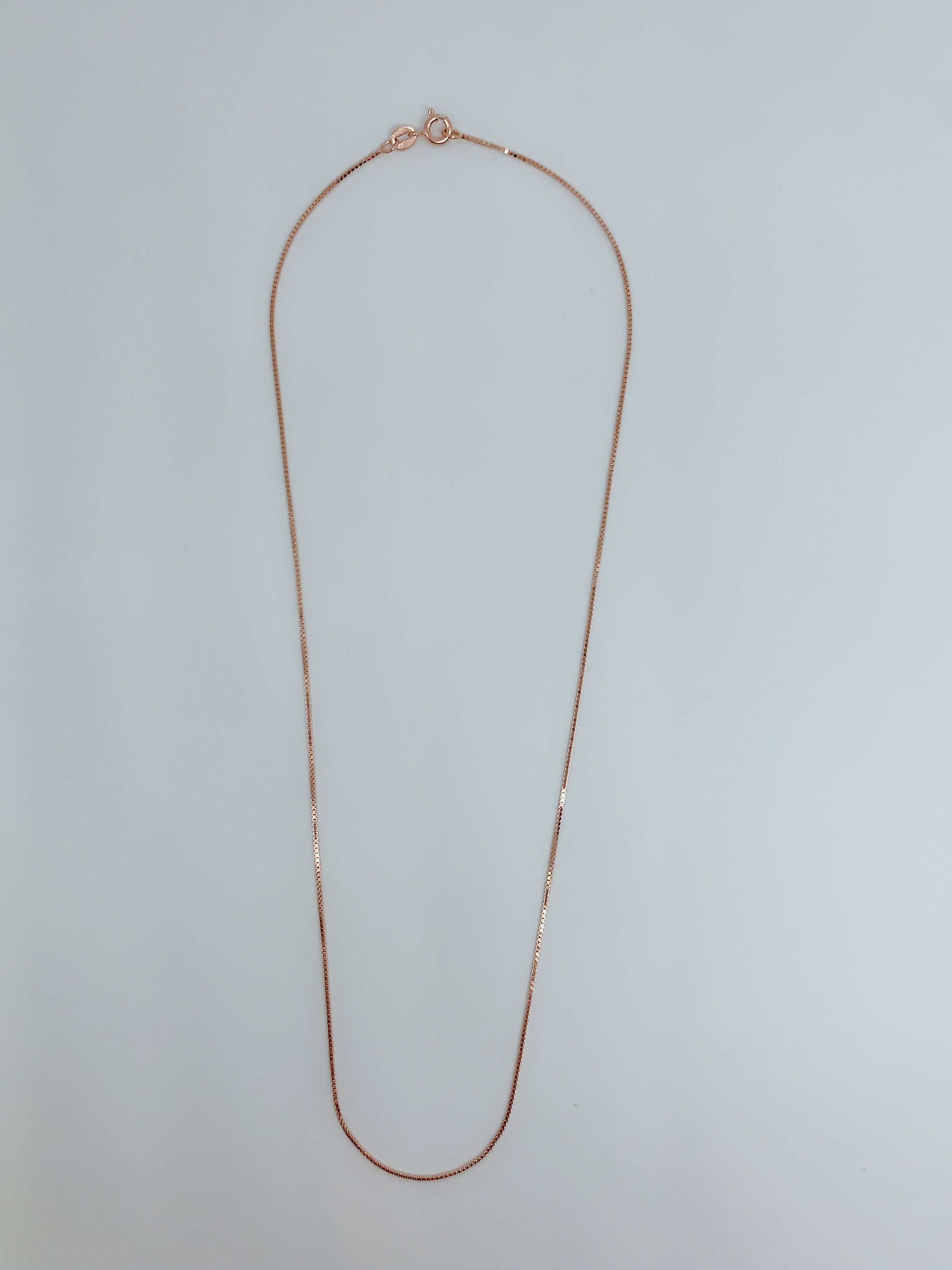 Sterling silver box chain with rose gold plated