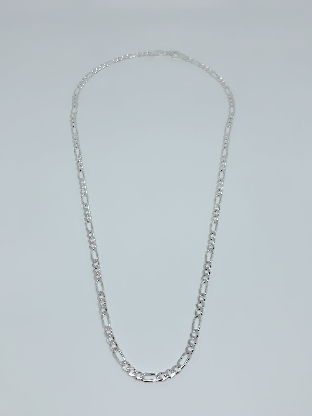 Sterling silver chain Figaro design 4 mm wide