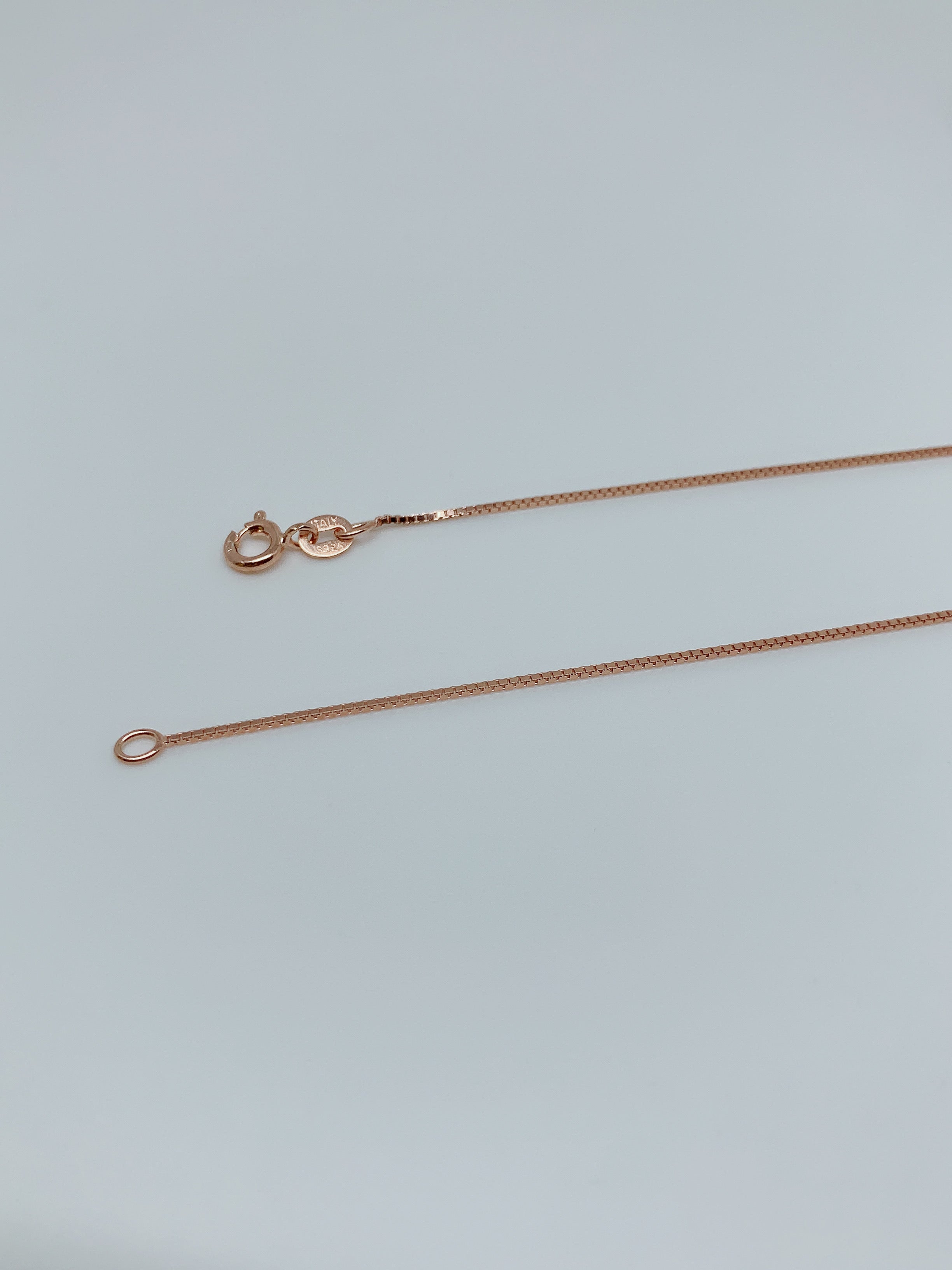 Sterling silver box chain with rose gold plated