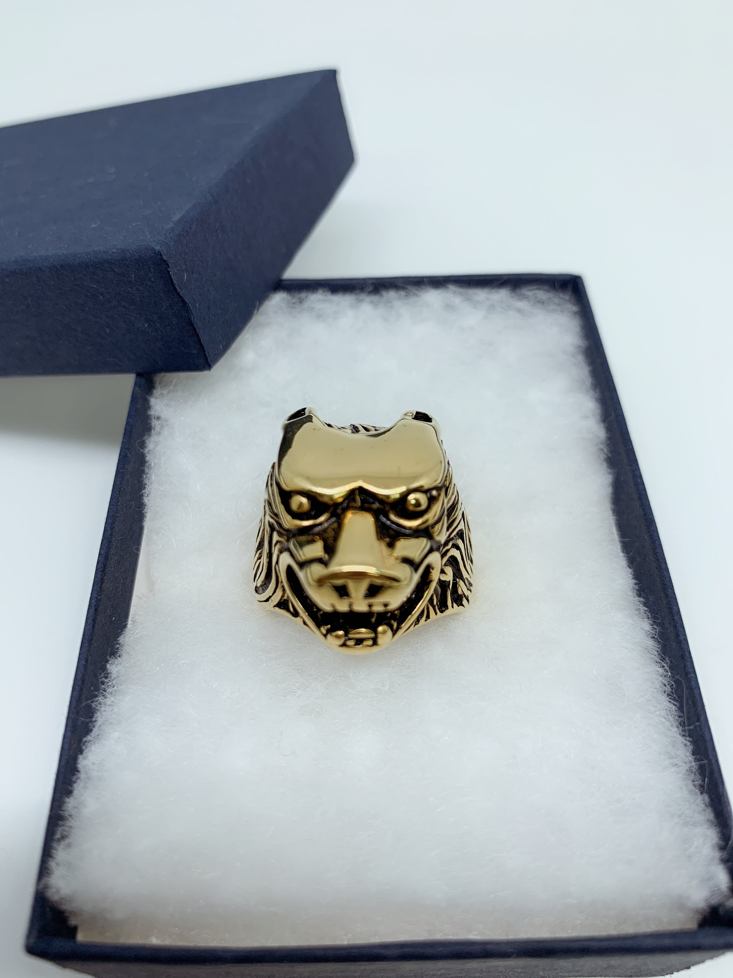 Wolf stainless steel ring